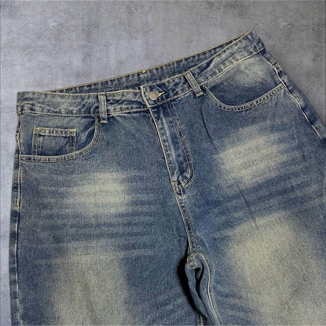 柄 ニット バギー デニム コーデ シティーボーイ c-boy style