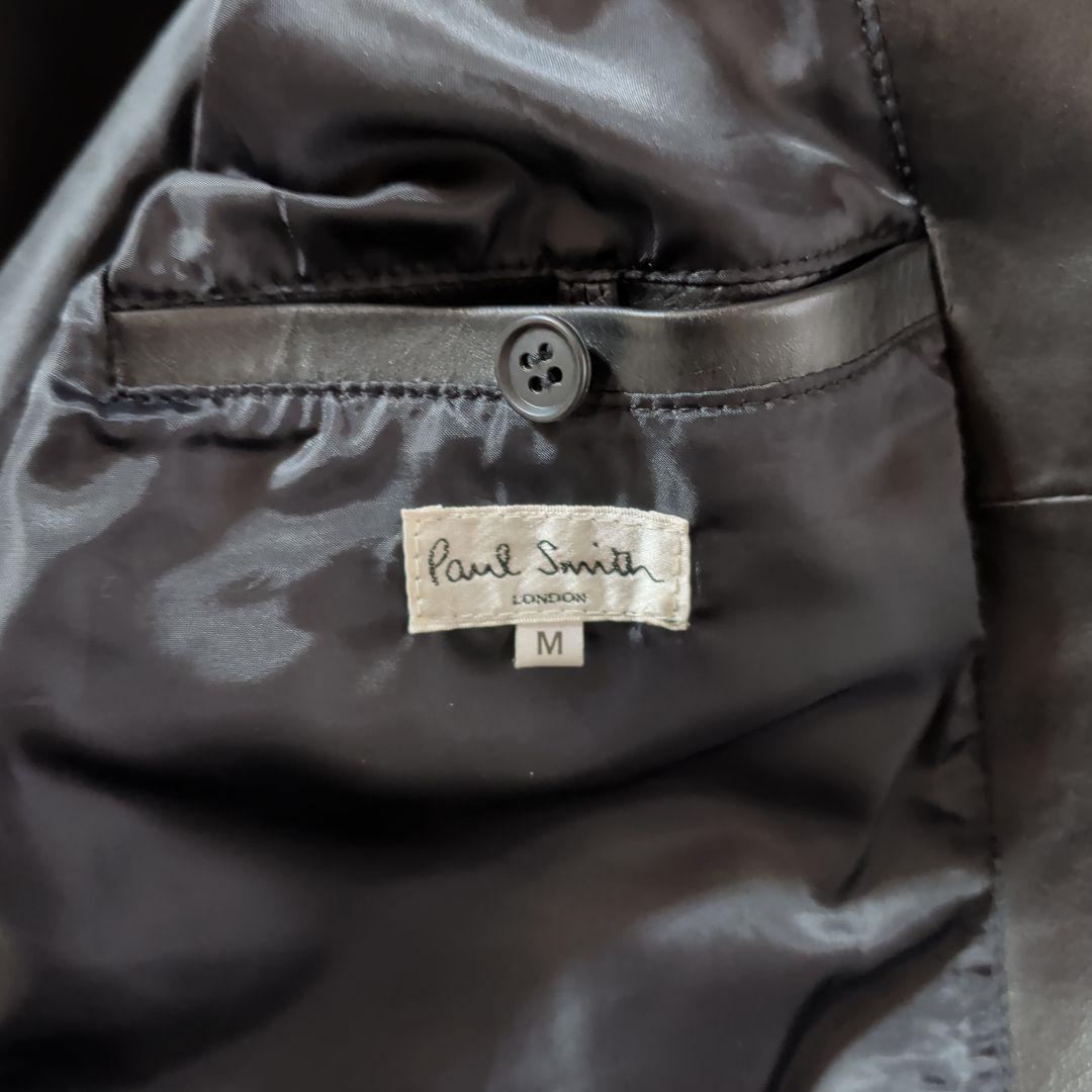★Paul Smith ★ブラックレザー シングルジャケット★size( M)
