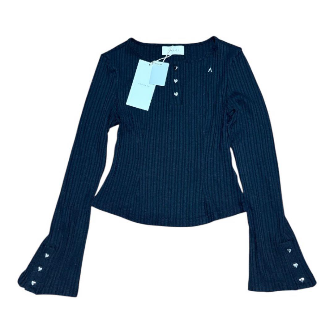 【新品】andmary Dorothy heart tops black