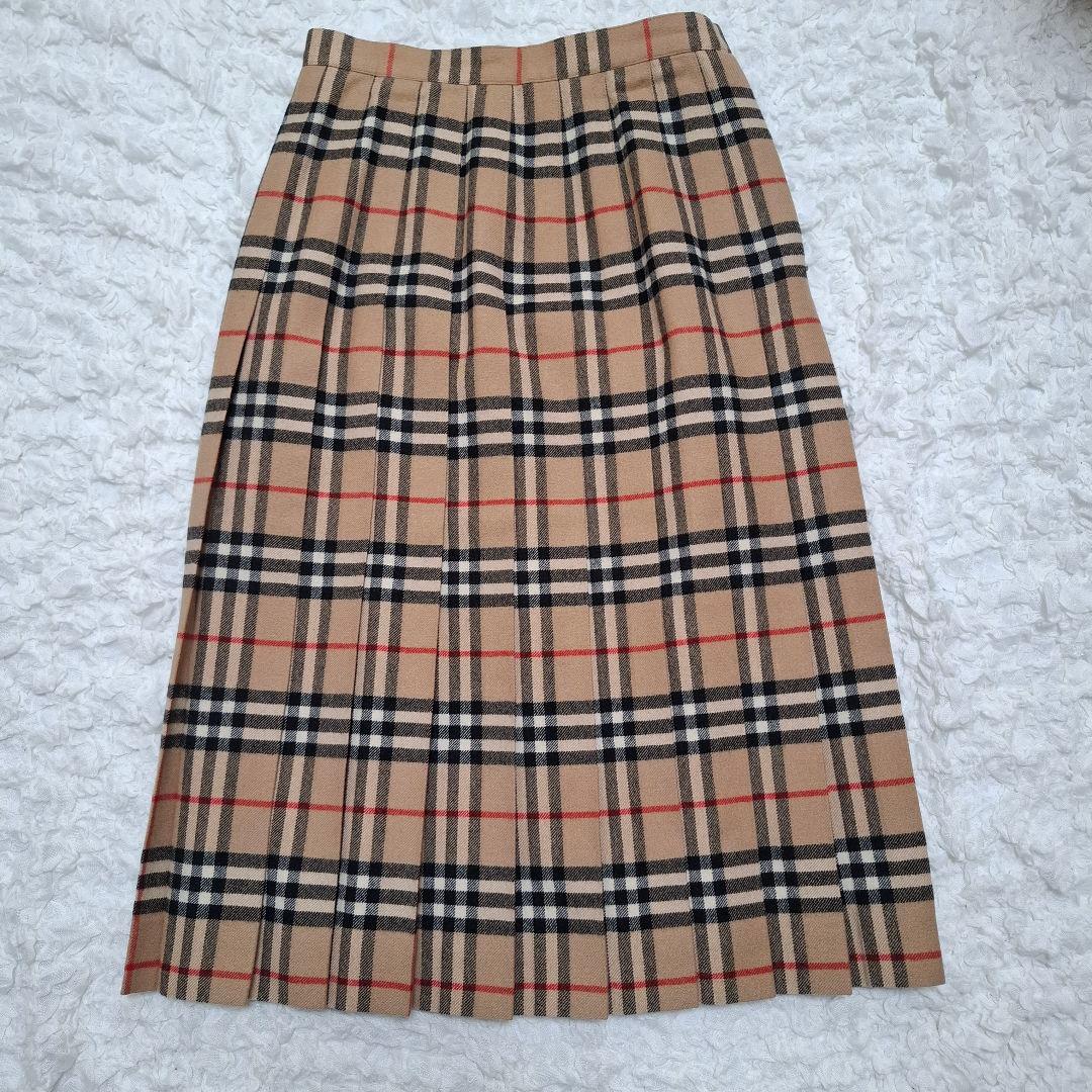 BURBERRYS　プリーツスカート　ウール　ロング丈　ノバチェック