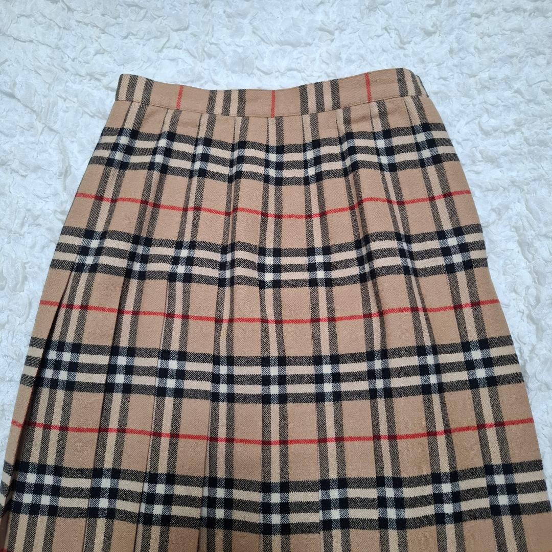 BURBERRYS　プリーツスカート　ウール　ロング丈　ノバチェック