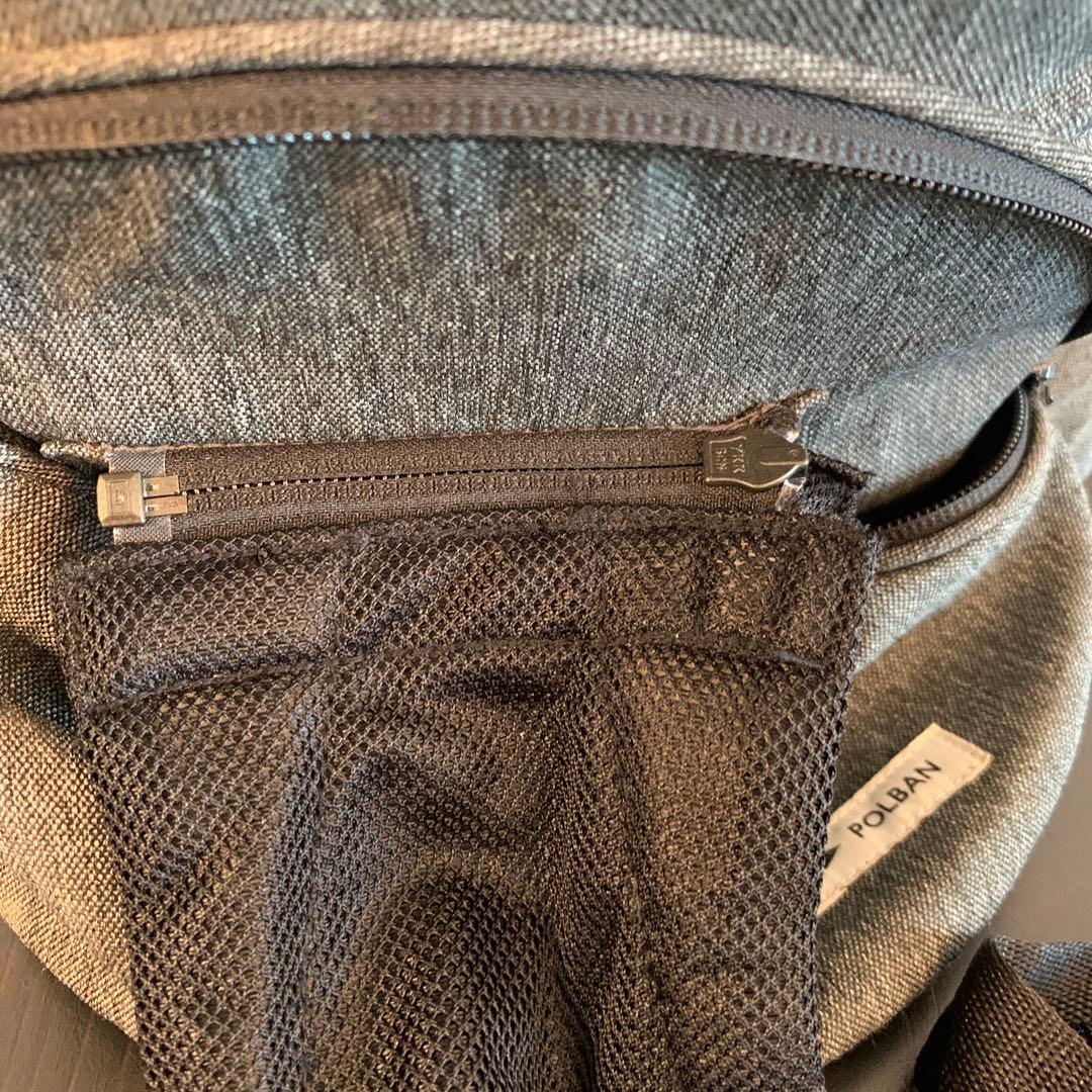 極美品 ダブルショルダー付き POLBAN ADVANCE ヒップシート 灰/黒