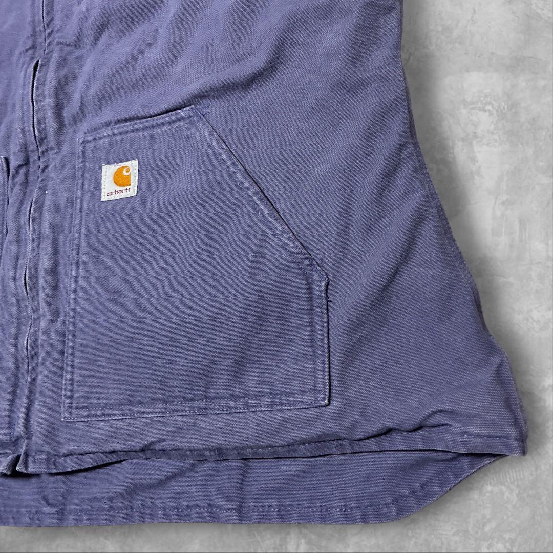 Carhartt 裏ボア ダックベスト くすみパープル メンズL相当 USA生地