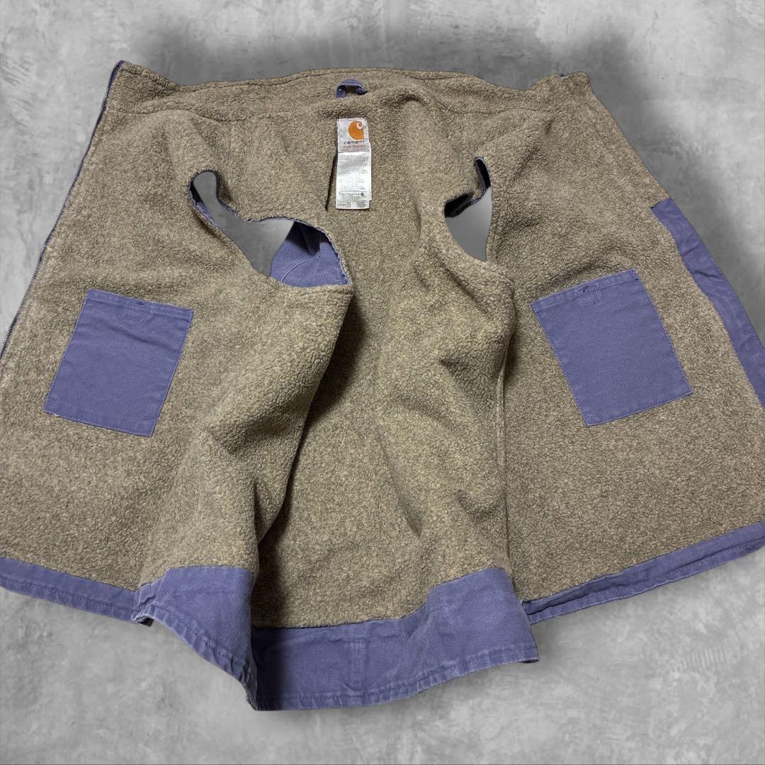 Carhartt 裏ボア ダックベスト くすみパープル メンズL相当 USA生地