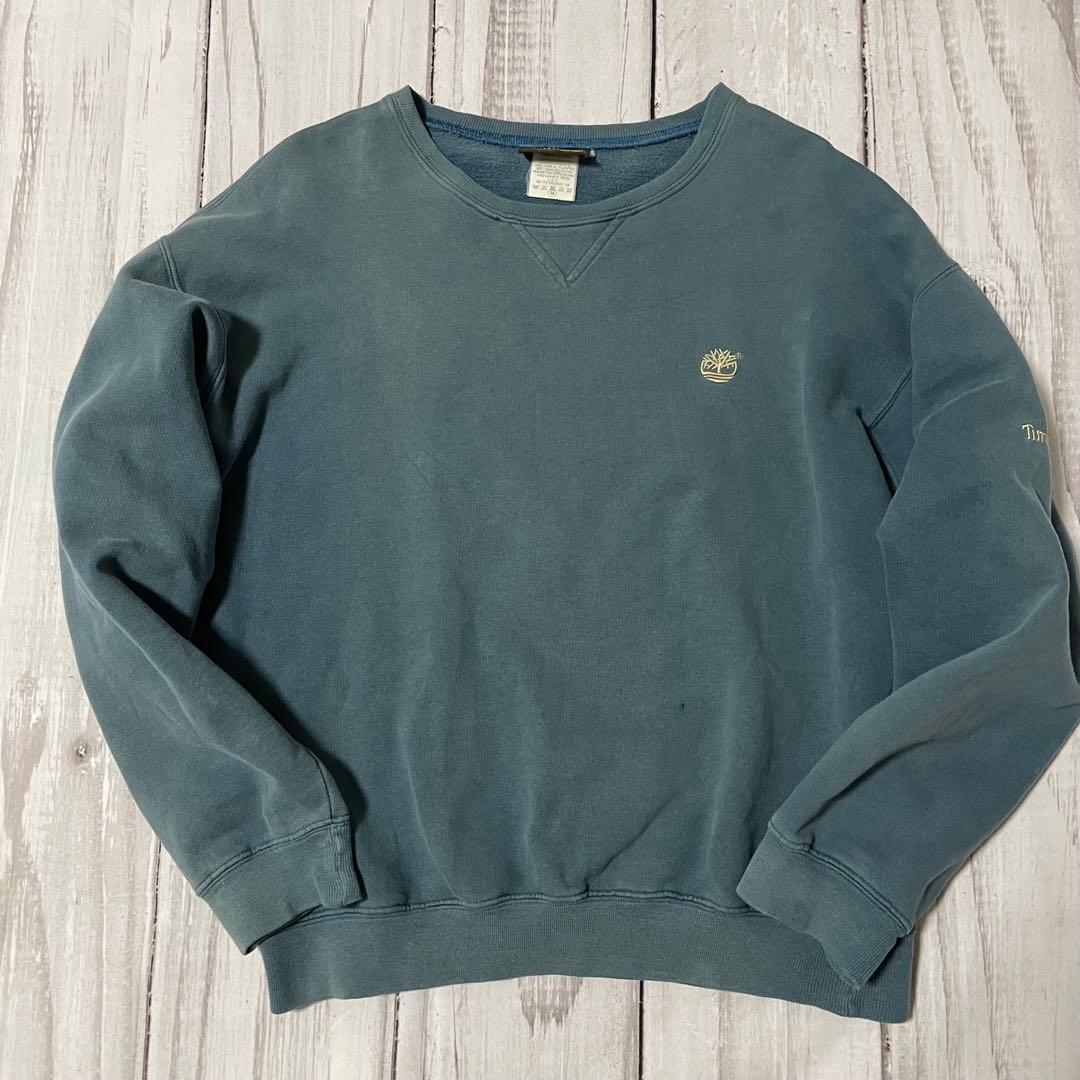 90sイタリア製Timberland鬼フェードヴィンテージボックス短丈トレーナー