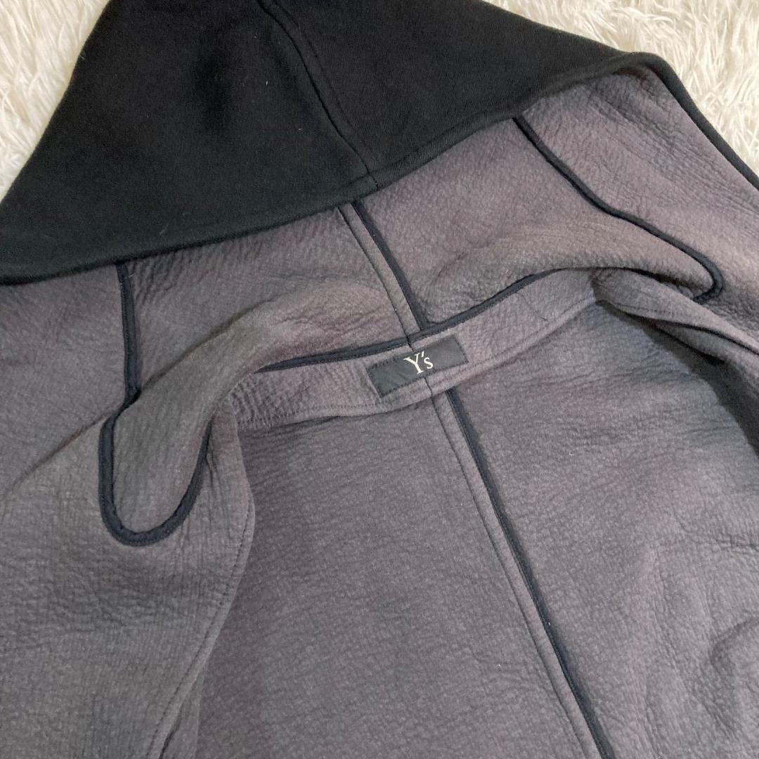 17044✨Y's ワイズ フード オーバーコート コットン 2 M メンズ 黒