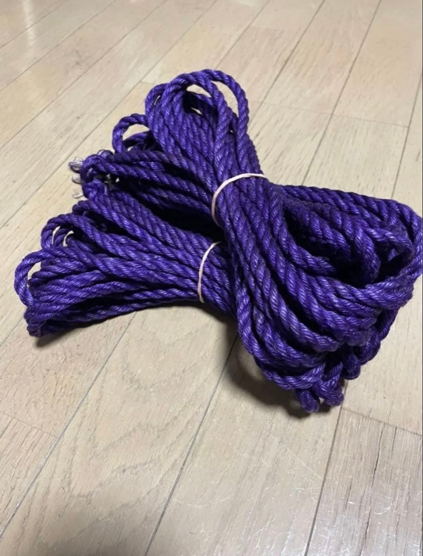 緊縛用麻縄　蜜蝋鞣し　紫色6mm×8M 6本セット　煮鞣し