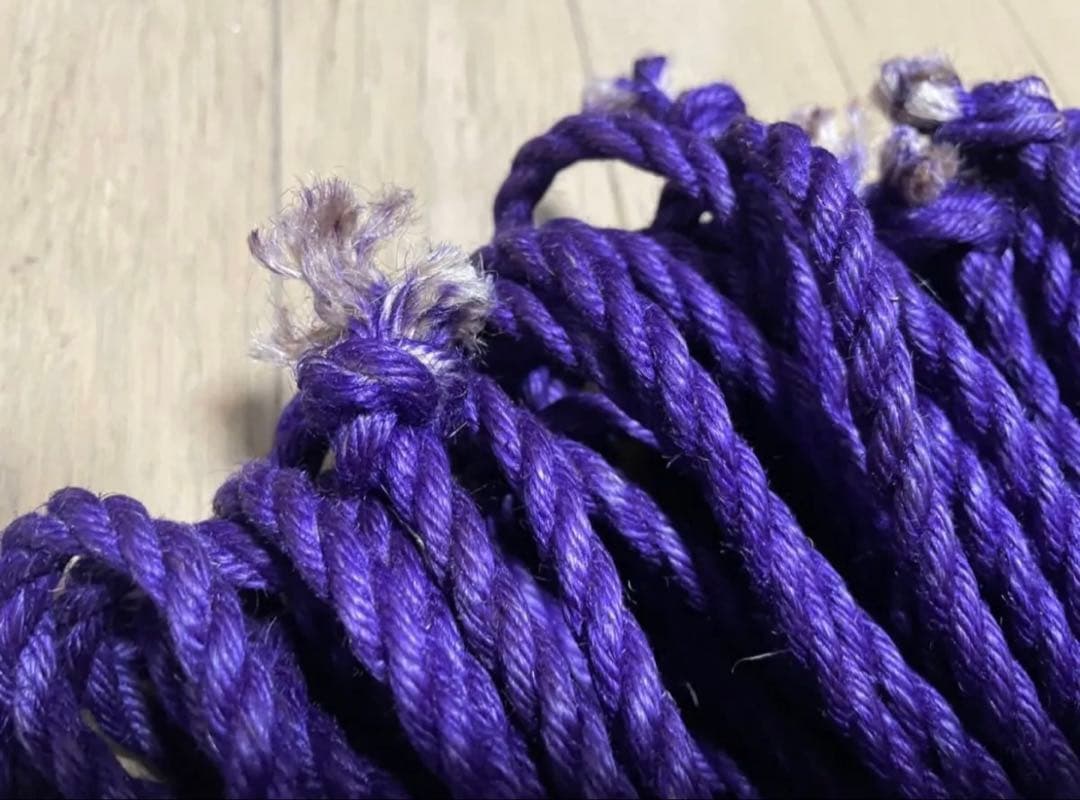 緊縛用麻縄　蜜蝋鞣し　紫色6mm×8M 6本セット　煮鞣し