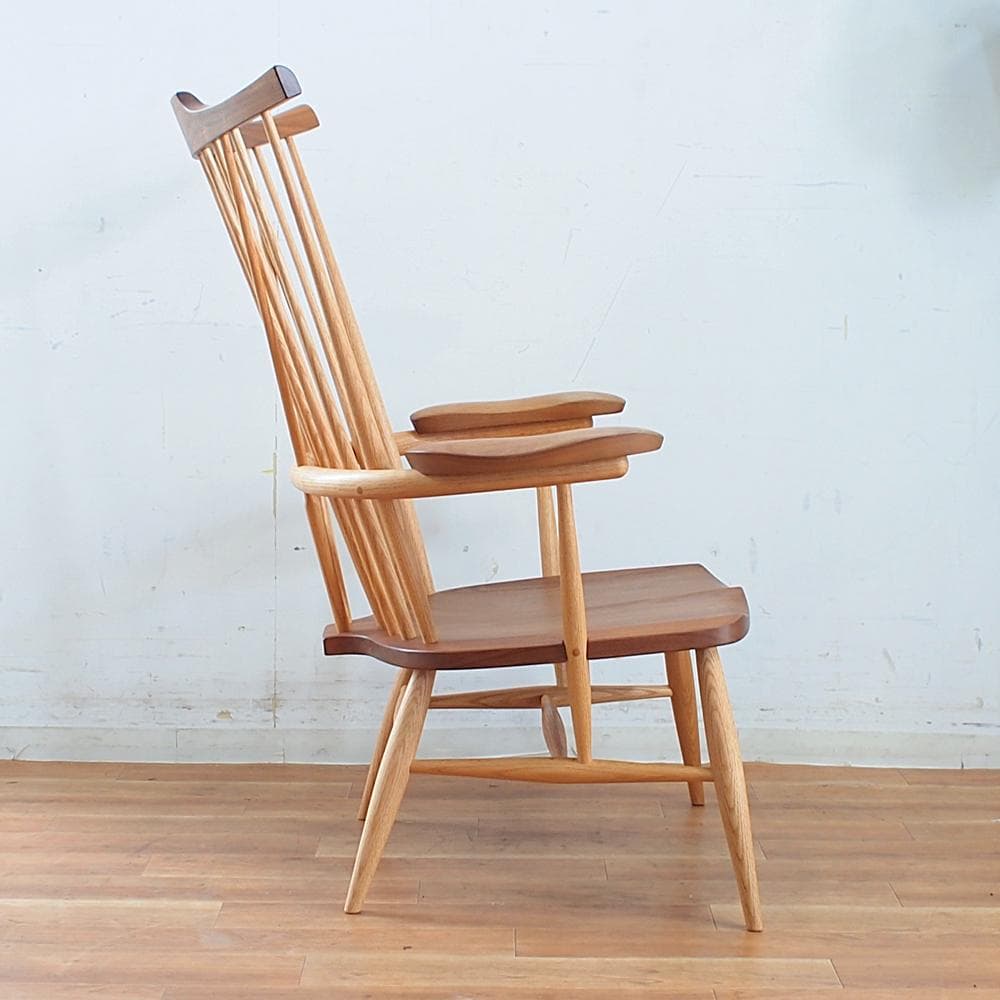 美品 高山ウッドワークス ウォールナット材×オーク材 パーソナルチェア 28万
