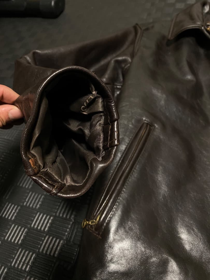 IcemanHショットトラッカージャケット 642VS 赤茶 本革 34