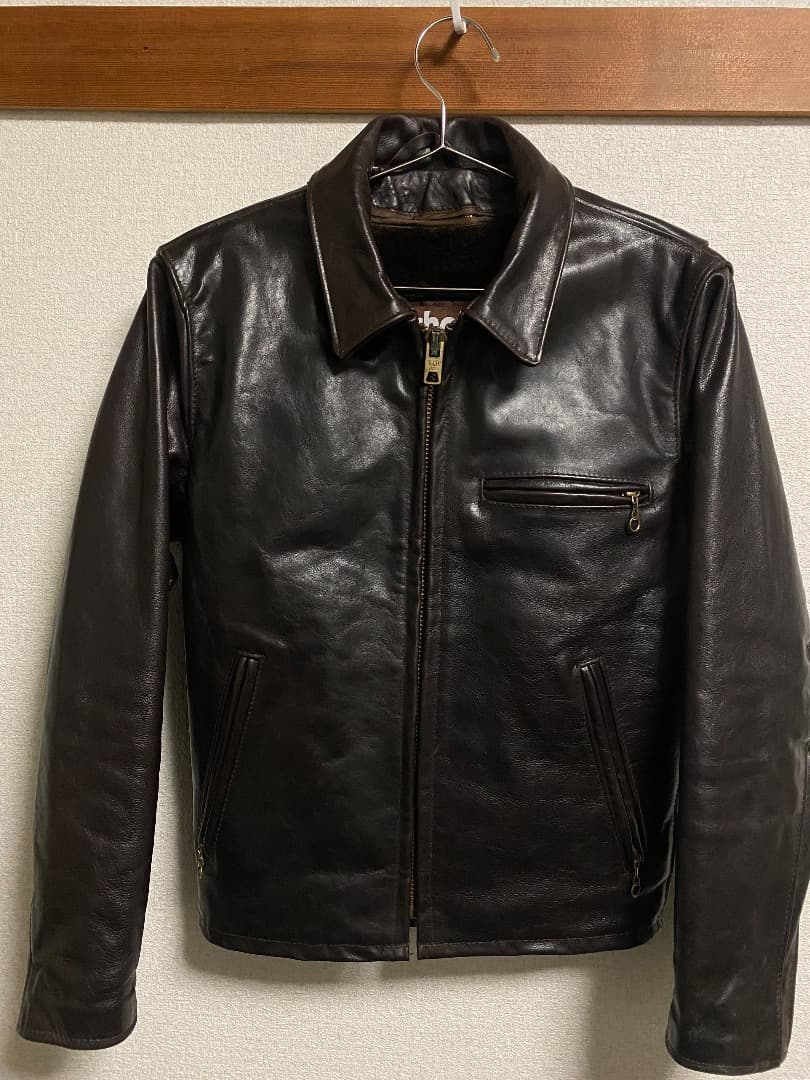 IcemanHショットトラッカージャケット 642VS 赤茶 本革 34