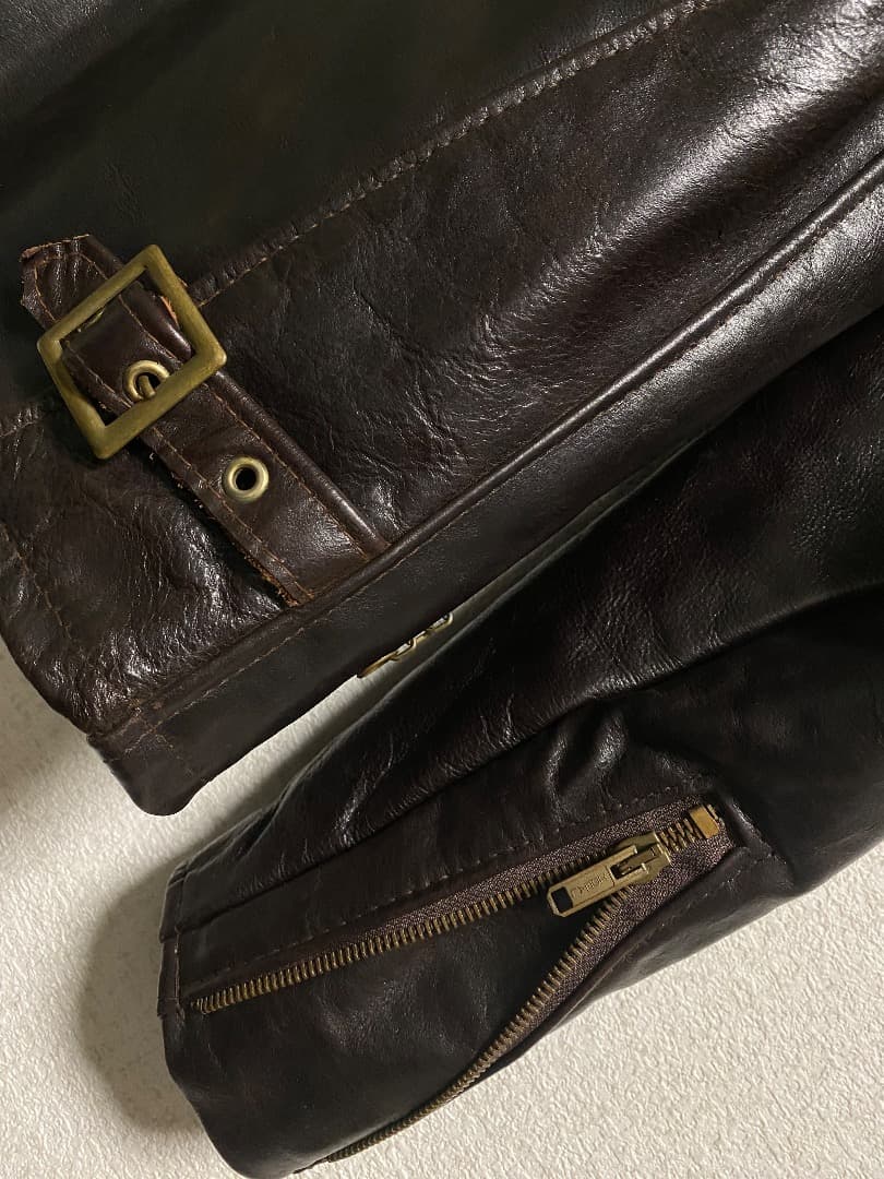 IcemanHショットトラッカージャケット 642VS 赤茶 本革 34