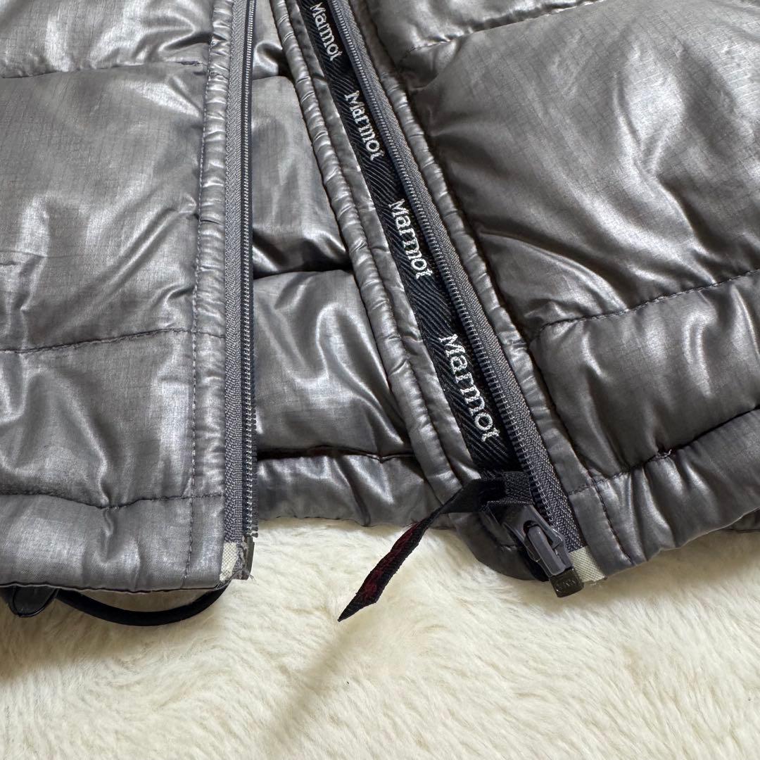 00s Marmot puffy jacket S銀短丈y2kドローコード