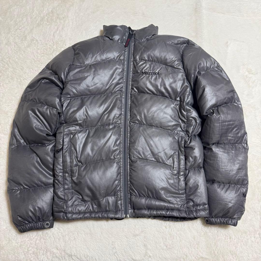 00s Marmot puffy jacket S銀短丈y2kドローコード