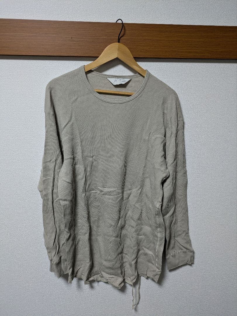 下着・アンダーウェア DAMAGE WAFFLE CREW LS T-SHIRT/GREIGE