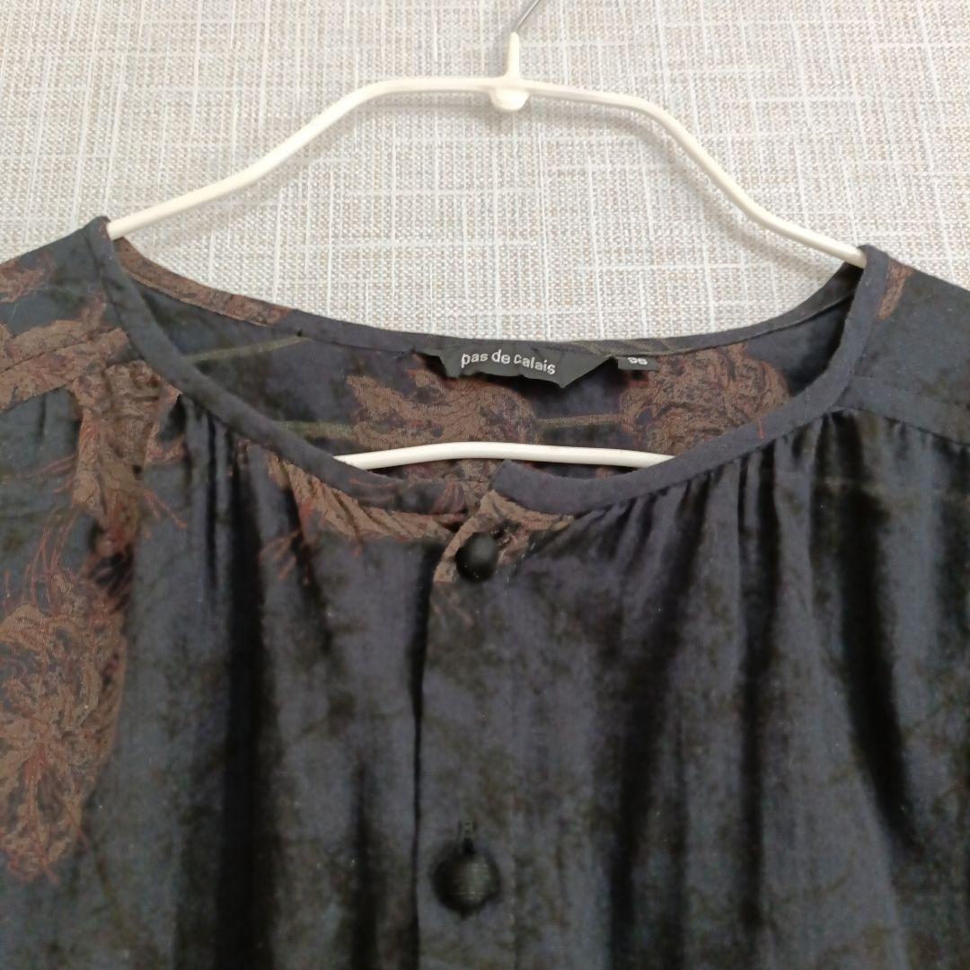 【美品】pas de calais 　Higanbana 　彼岸花　ブラウス　黒