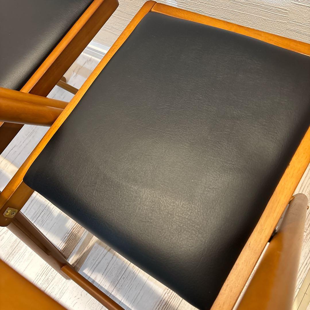 【2脚セット】折りたたみ椅子 不二貿易 合成皮革 フォールディングチェアー