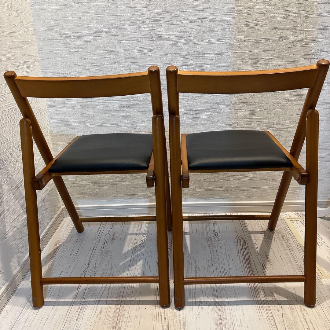 【2脚セット】折りたたみ椅子 不二貿易 合成皮革 フォールディングチェアー