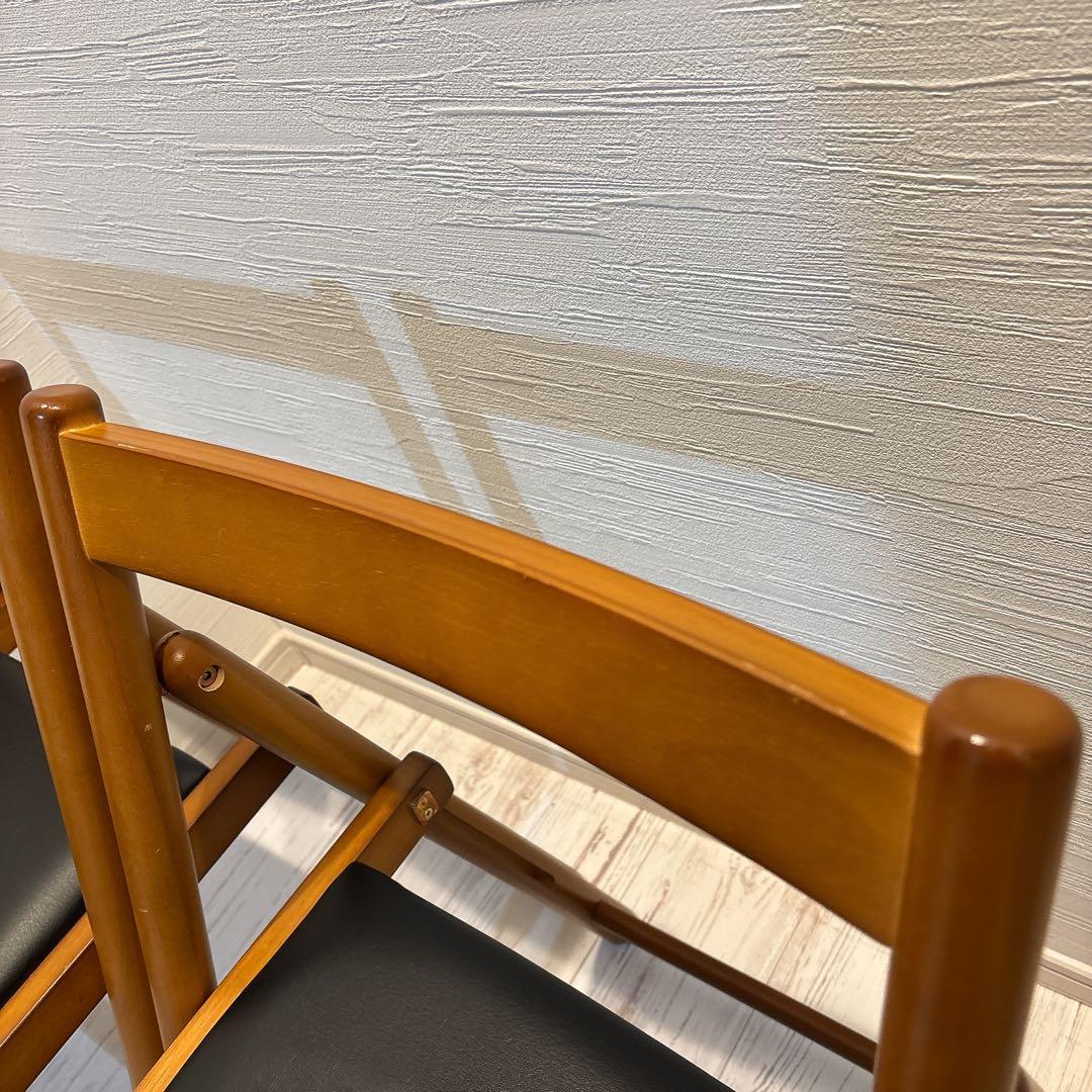 【2脚セット】折りたたみ椅子 不二貿易 合成皮革 フォールディングチェアー