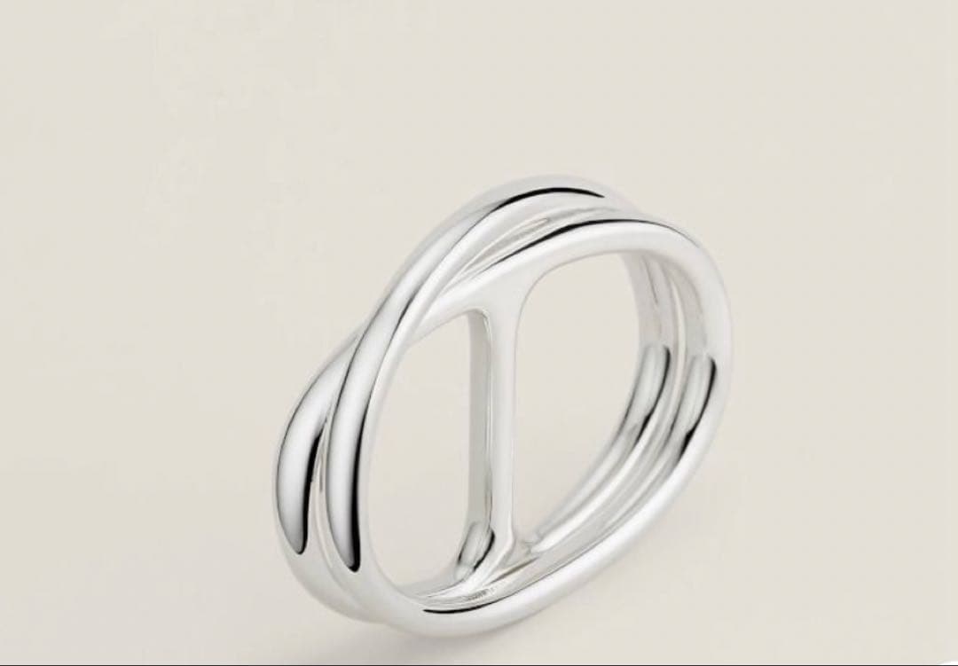 【Hermes】シェーヌダンクルパンク　ダブルリング　シルバー　エルメス　美品