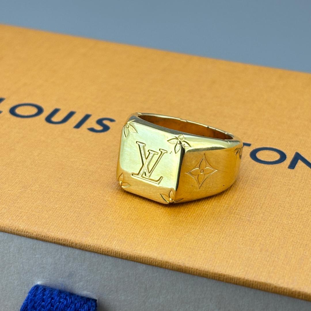 美品 ルイヴィトン シグネットリング モノグラム ゴールド M 20号