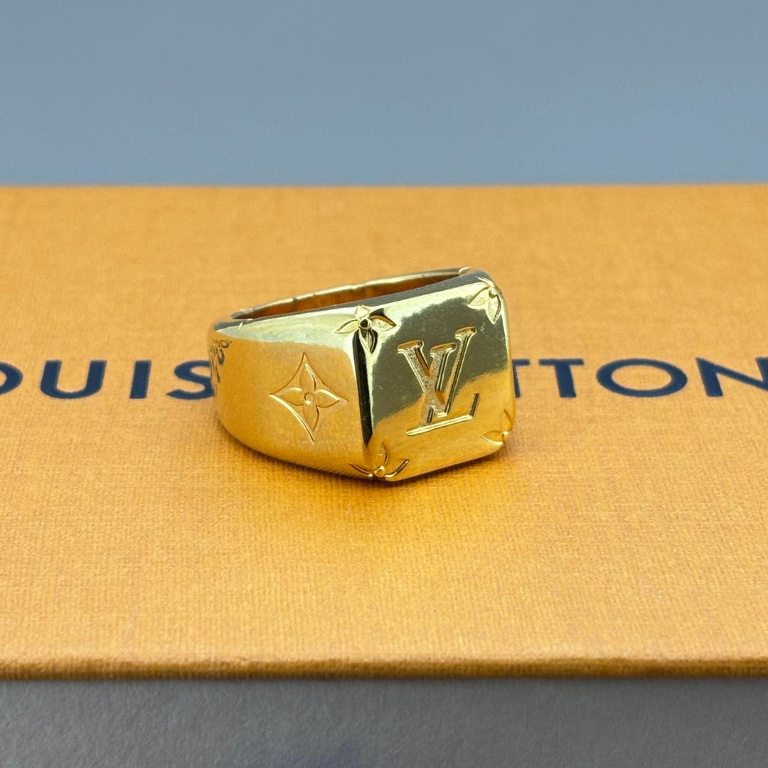 美品 ルイヴィトン シグネットリング モノグラム ゴールド M 20号
