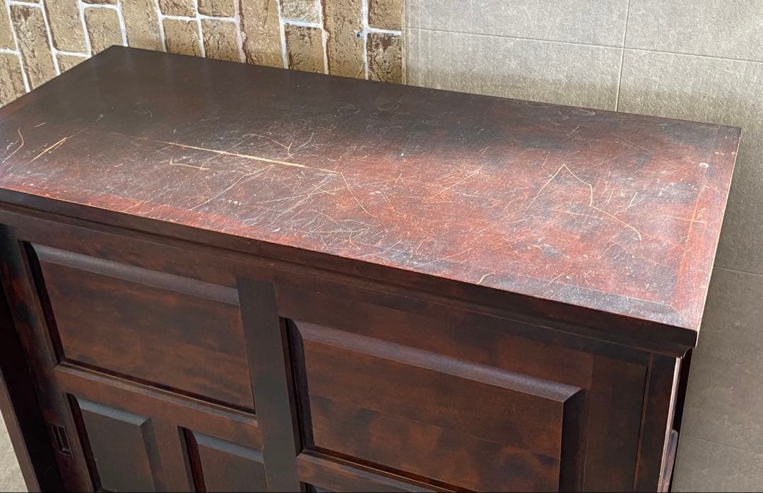 北海道民芸 シューズボックス 靴箱 下駄箱 幅93cm スライド扉