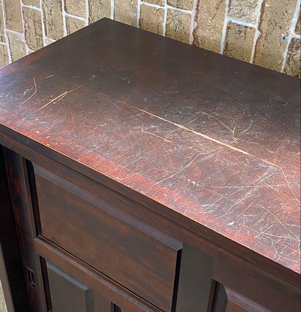 北海道民芸 シューズボックス 靴箱 下駄箱 幅93cm スライド扉