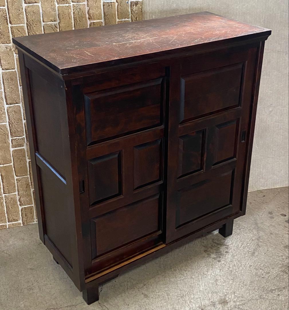 北海道民芸 シューズボックス 靴箱 下駄箱 幅93cm スライド扉