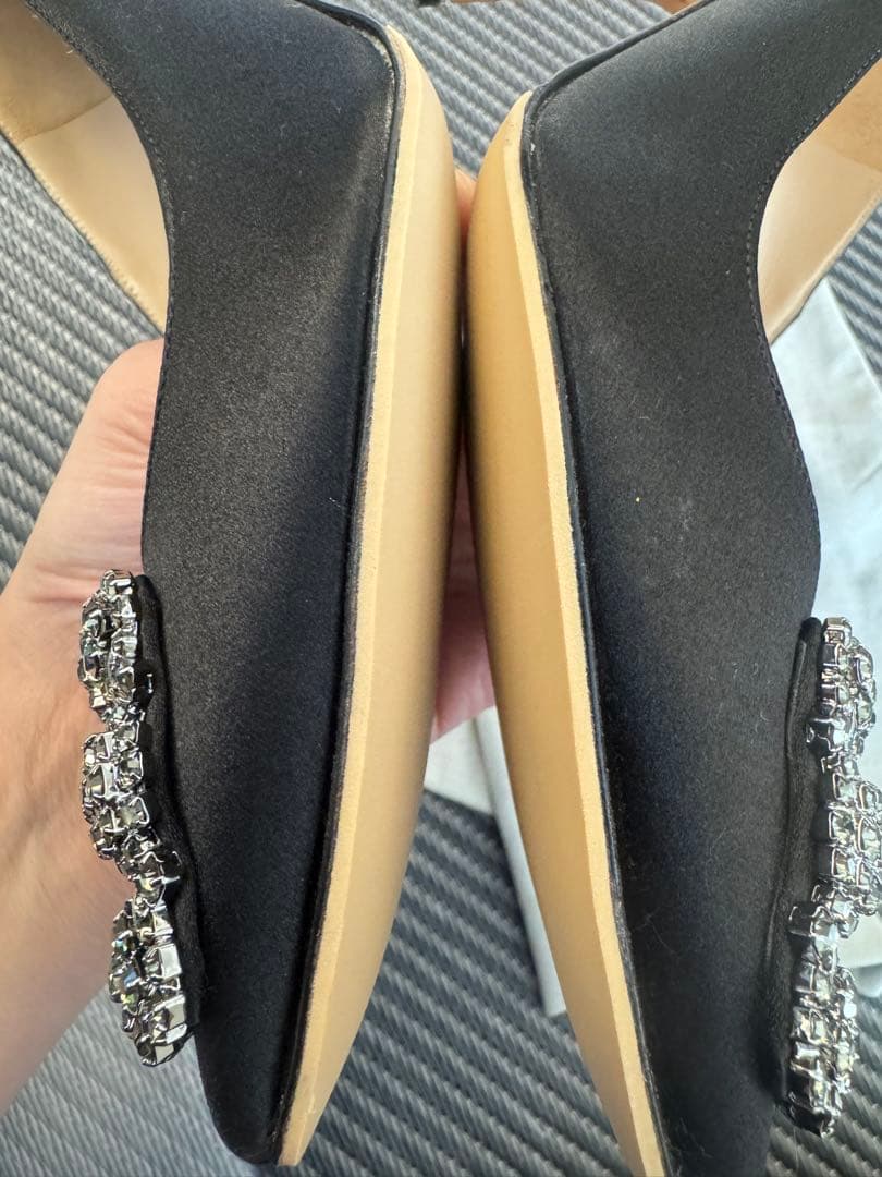 【専用】マノロブラニク　ハンギシ　ブラック　サテン90mm 36 1/2