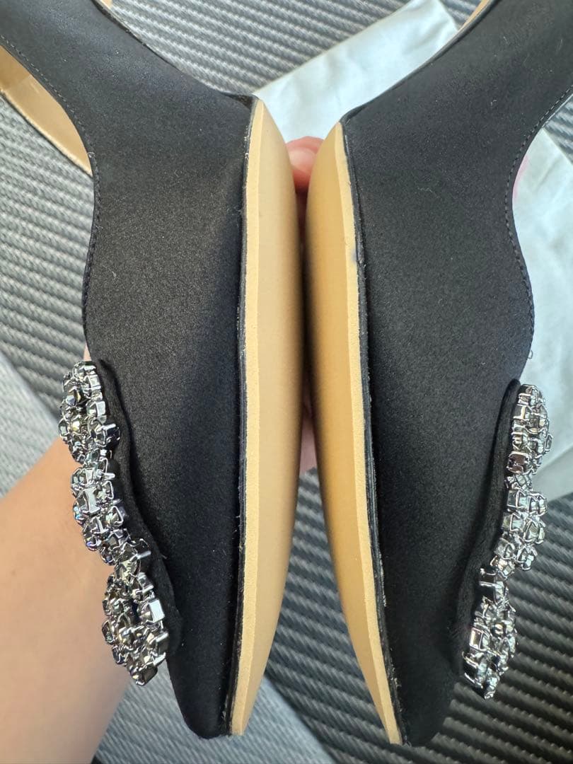 【専用】マノロブラニク　ハンギシ　ブラック　サテン90mm 36 1/2