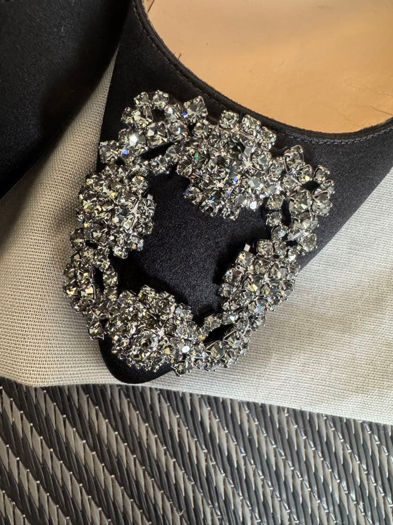 【専用】マノロブラニク　ハンギシ　ブラック　サテン90mm 36 1/2