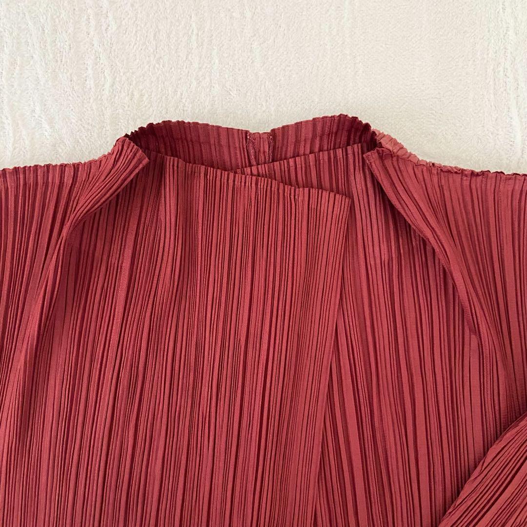 美品　プリーツプリーズ　羽織り　1ボタン　トップス　カーディガン　ブラウス　4