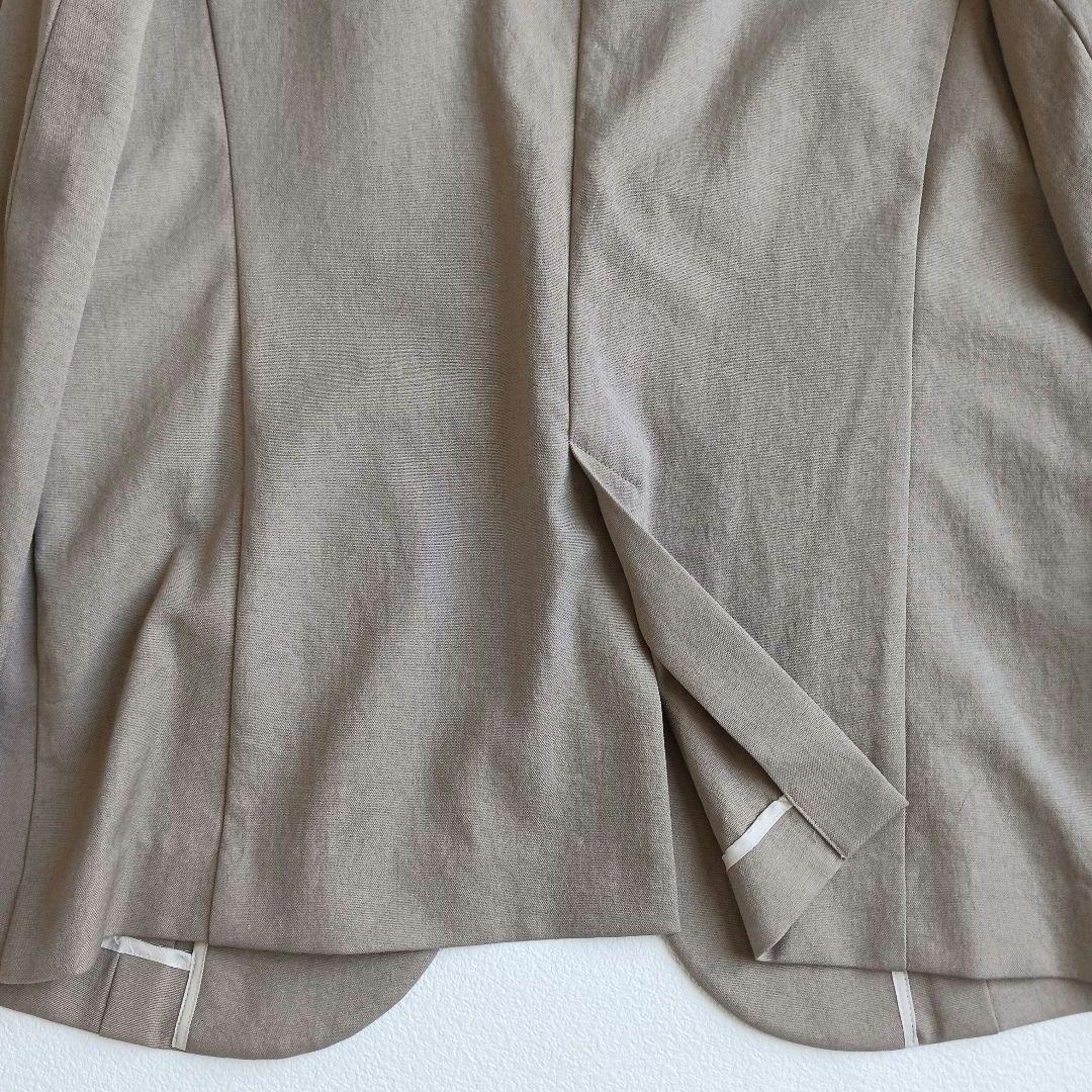 po様スピックアンドスパン　リネンライクノーカラージャケット＋テーパードパンツ