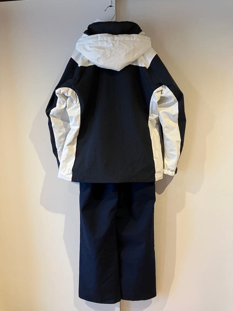 【美品】ネイビー サスペンダー付き 上下スキーウェア