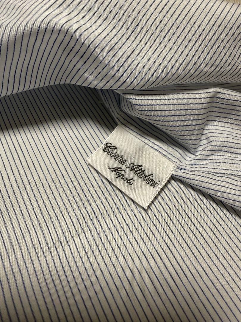 【新品】Cesare Attolini／B.Dストライプ／ブルー／ホワイト