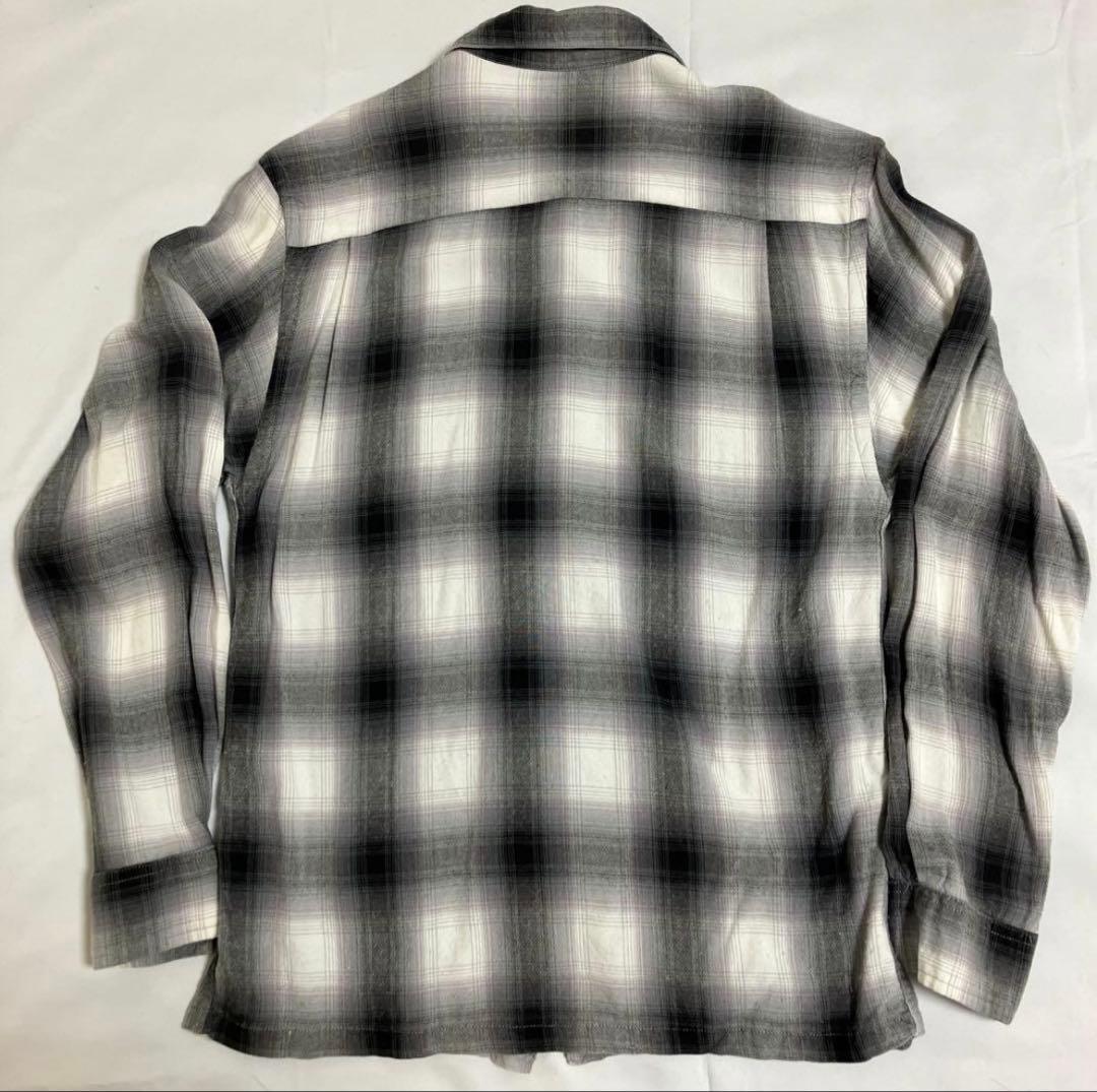 な*の様 タウンクラフト？　60s オンブレ レーヨン　シャツ　白黒