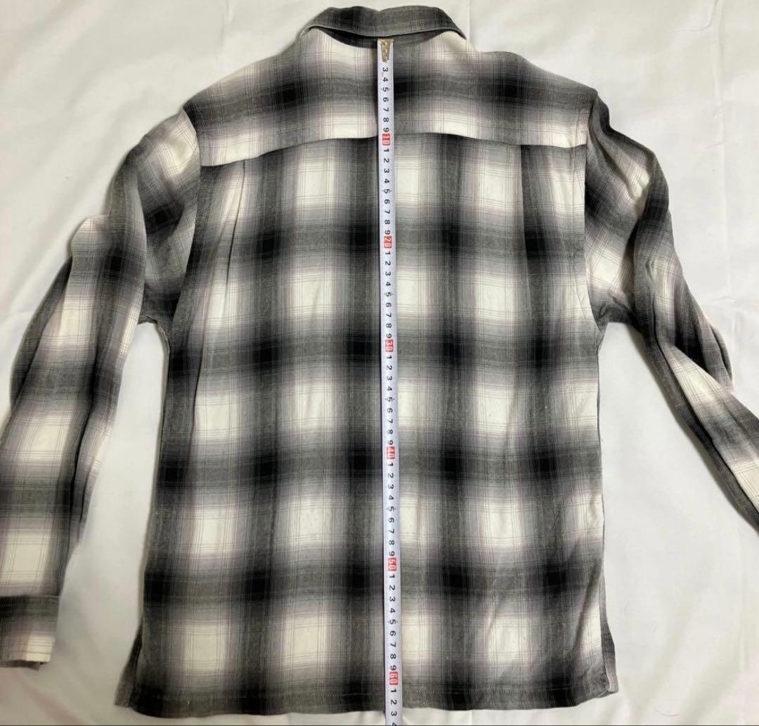 な*の様 タウンクラフト？　60s オンブレ レーヨン　シャツ　白黒