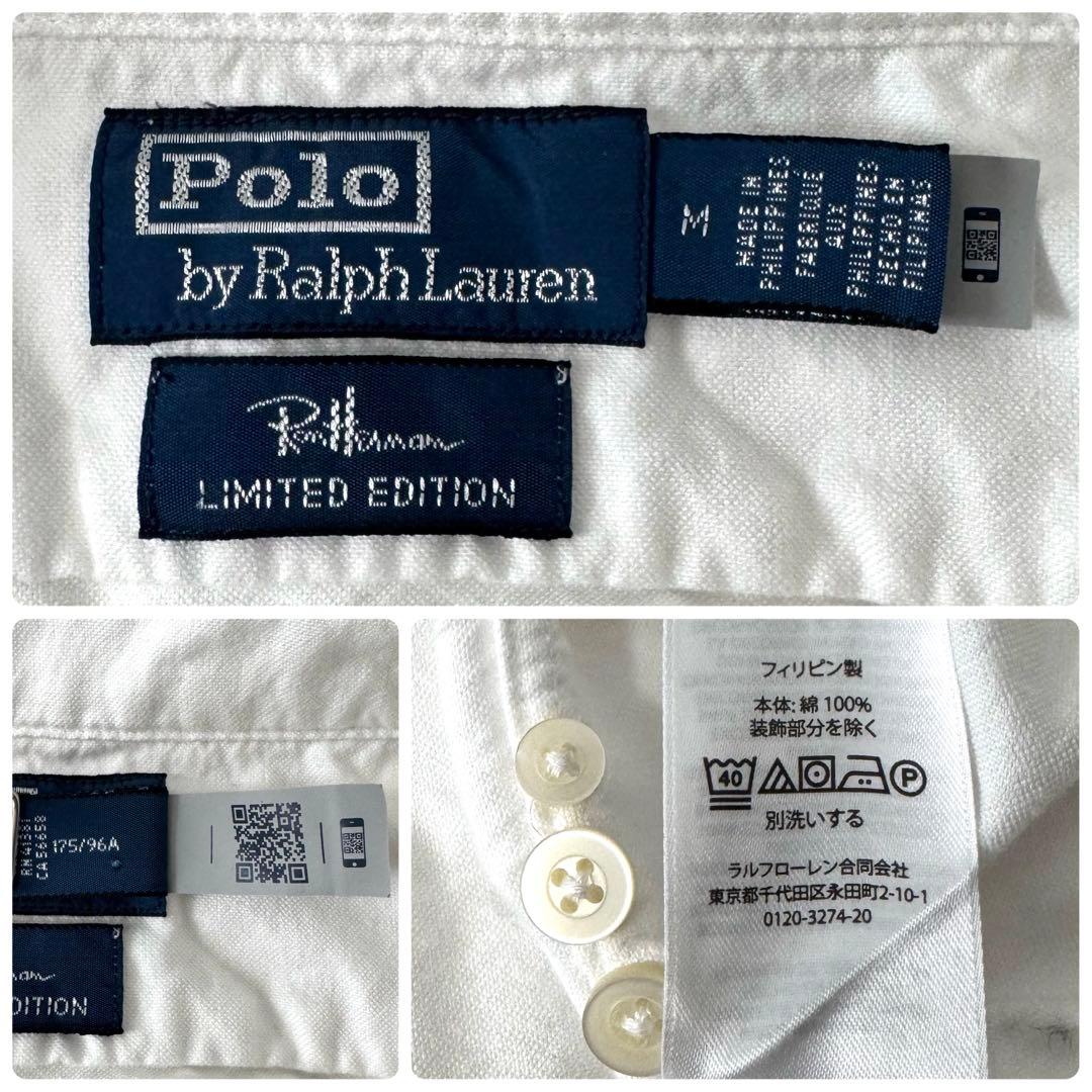 25年モデル✨ラルフローレン x ロンハーマン キャンプシャツ 裾ポニー M 白