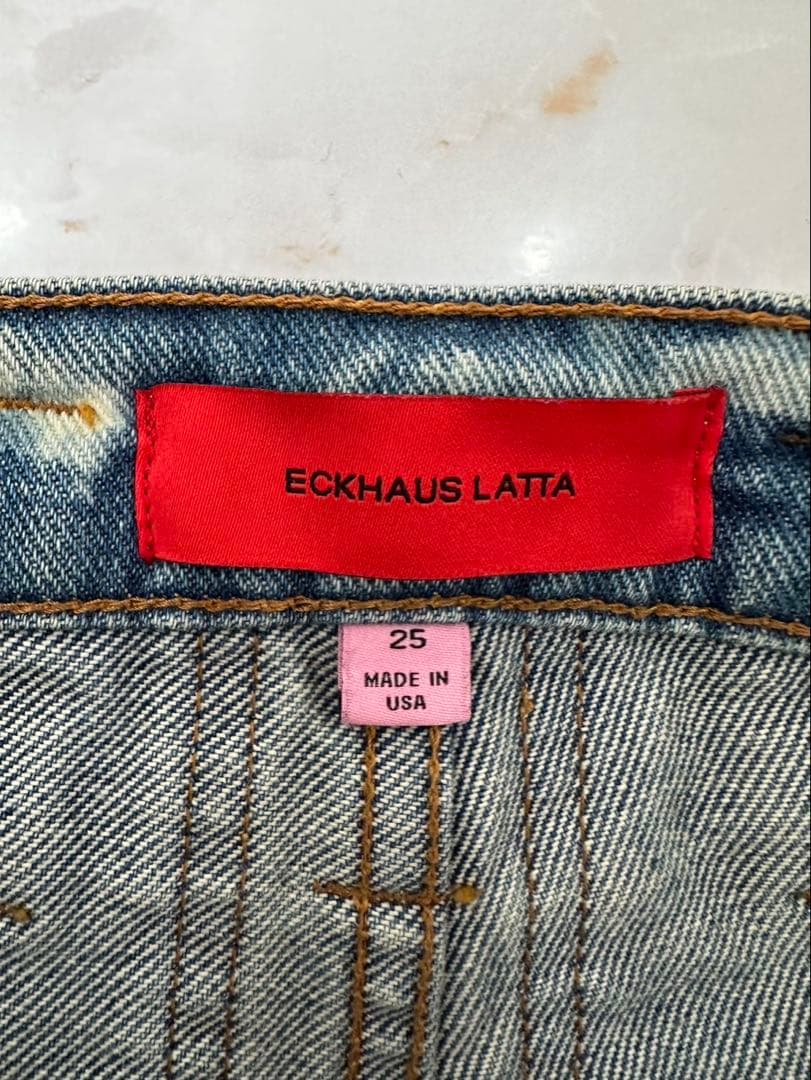 ECKHAUS LATTA Baggy Jeans ブリーチ加工デニムパンツ