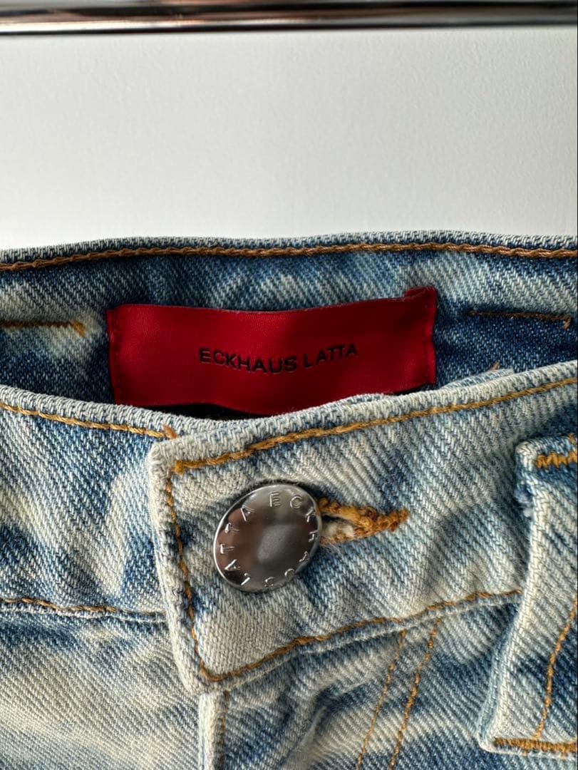 ECKHAUS LATTA Baggy Jeans ブリーチ加工デニムパンツ