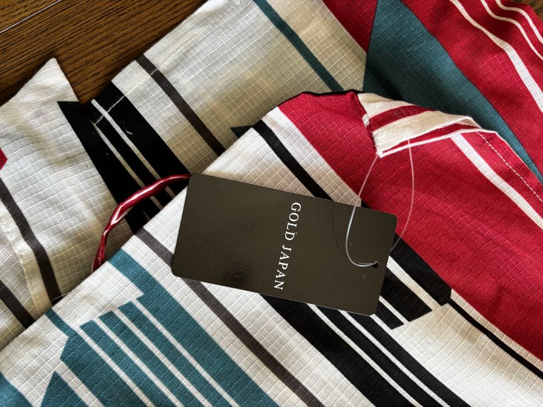 浴衣 幾何学模様 赤黒白青大きいサイズ4L-5Lセパレート