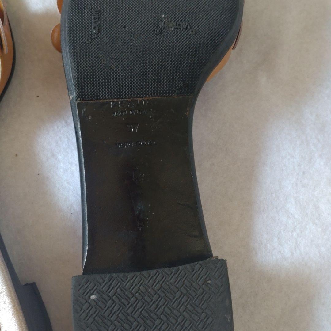 PRADA メタリックディスクミュール オレンジ