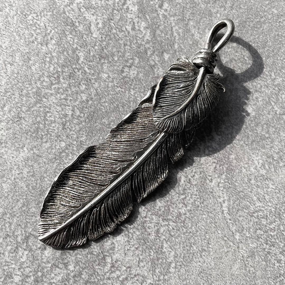 SAAD・特大 ハートフェザー925ネックレス・希少