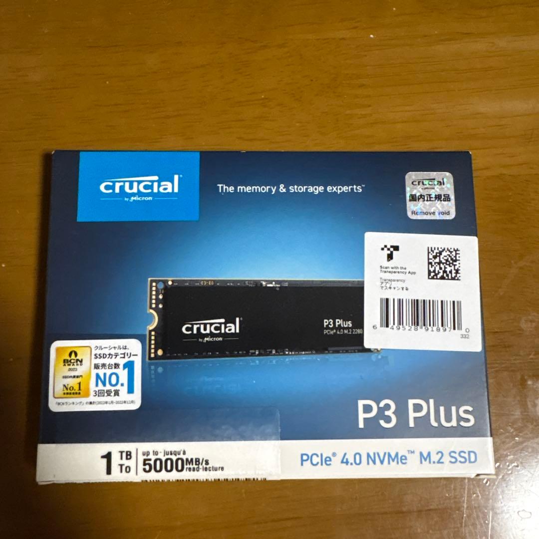 その他 Crucial P3 Plus 1TB SSD