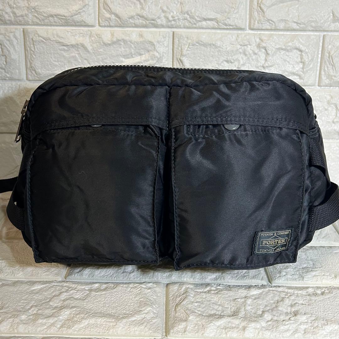 【美品】PORTER タンカー　ウエストポーチ　ボディーバッグ　ブラック