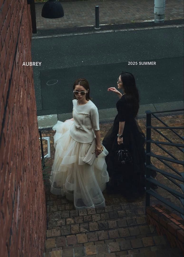 ANDREA&Co. AUBREY ボリュームフリルチュールスカート アイボリー