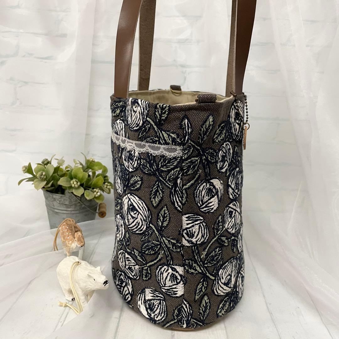 ハンドメイド　バケツトートバッグ　ミナペルホネン rosy 453