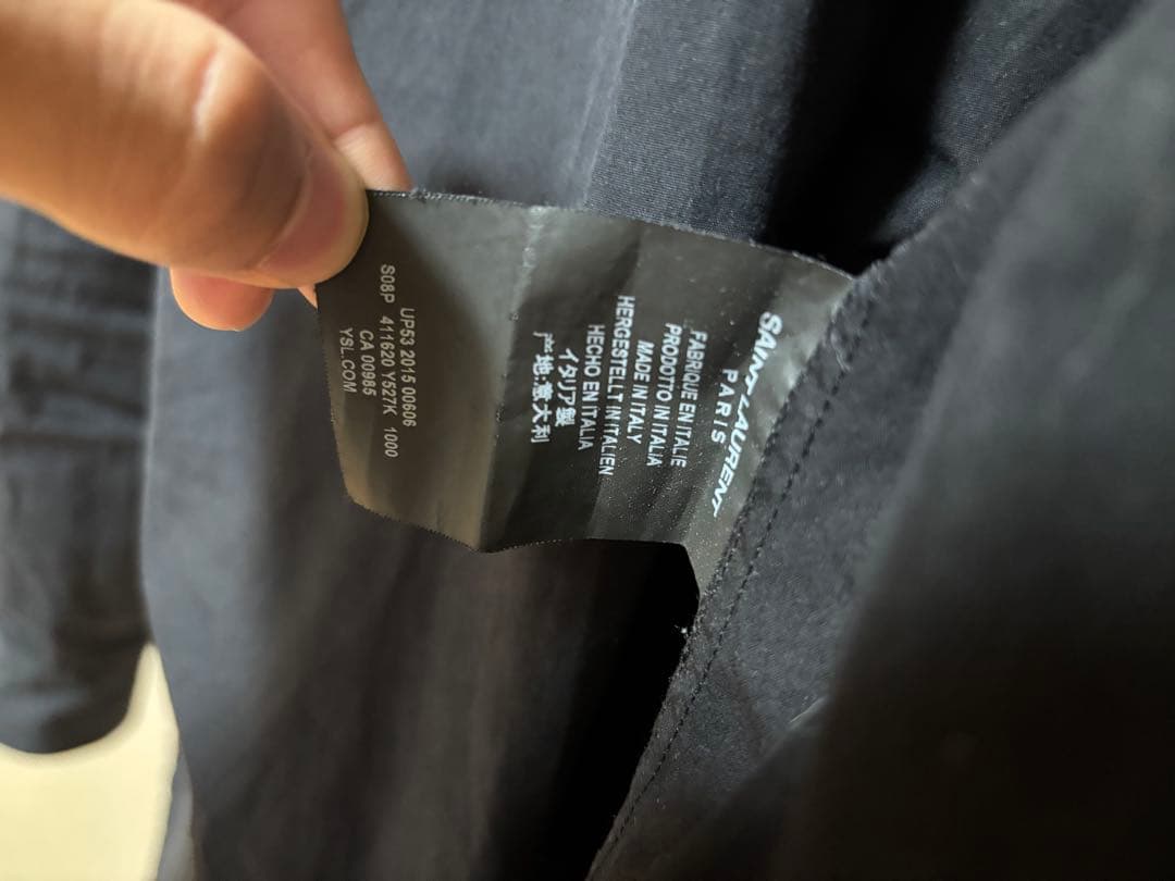 サンローラン ブラック フェード加工シャツ 38 エディ期