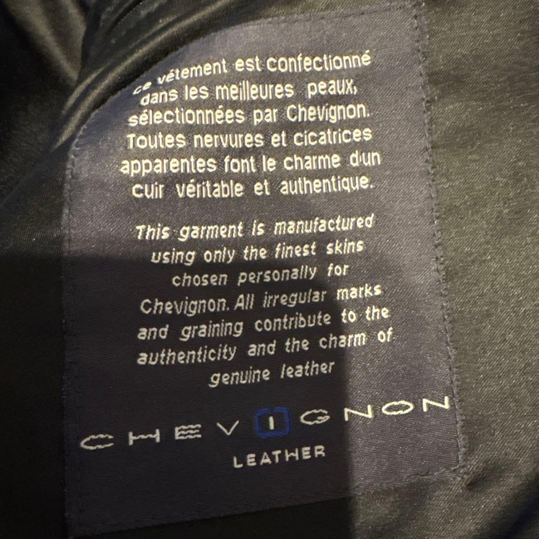 CHEVIGNON 黒 レザー シングルライダースジャケット M